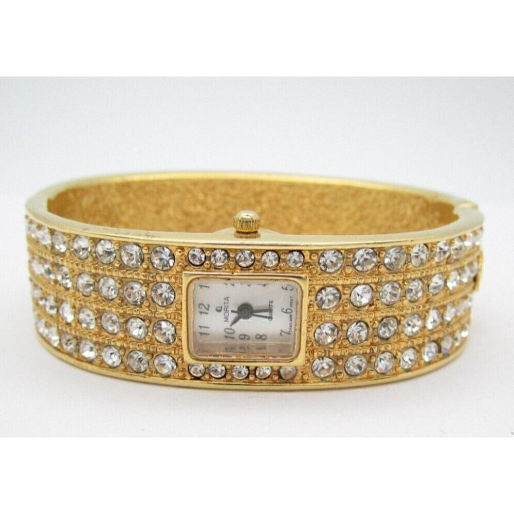 Women's Morita Quartz WR Analog 20mm Bling‎ Dial Causal Bangle Watch (F121)
